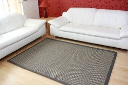 Sisalteppich Veracruz Anthrazit mit Bordüre Granit 045 | 200x250 cm